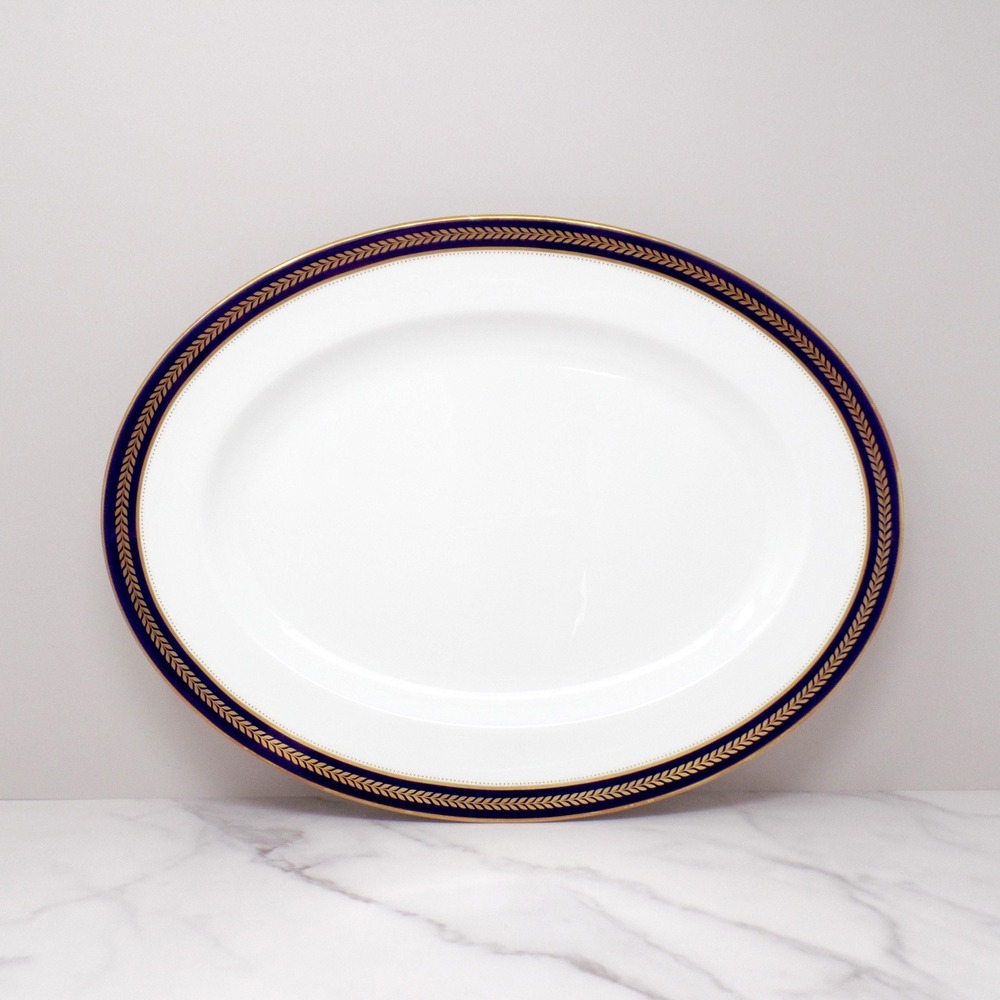Vintage Coalport Bone China Blue Wheat Large 15 1/2" Serving Platter